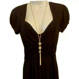 BCBG Maxazira Women's Small Black Short Sleeve Fit Flare Dress